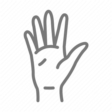 Asl Five Number Sign Language Hand Icon Download On Iconfinder