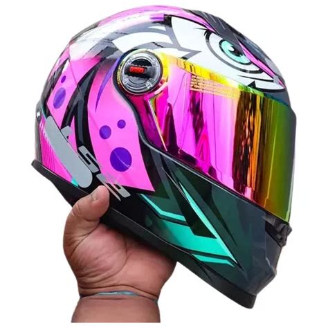 Capacete Ls Ff Tribal Rosa Fucsia Viseira Revo Rosa