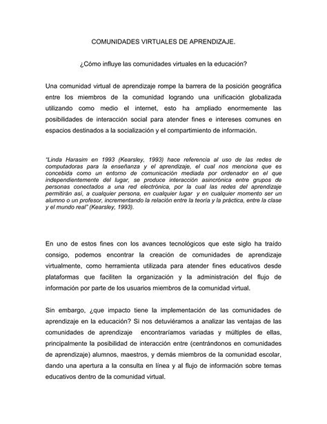 Ensayo Comunidades Virtuales Pdf