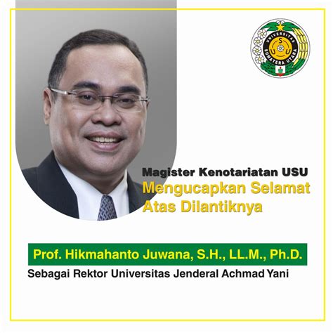 Magister Kenotariatan Selamat Atas Dilantiknya Prof Hikmahanto