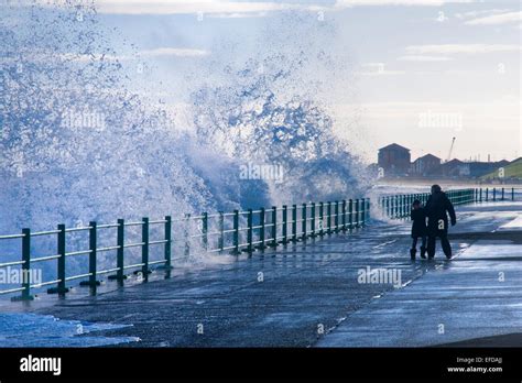 UK Weather: Sunderland, UK. 1st February, 2015. Stormy seas pound the ...