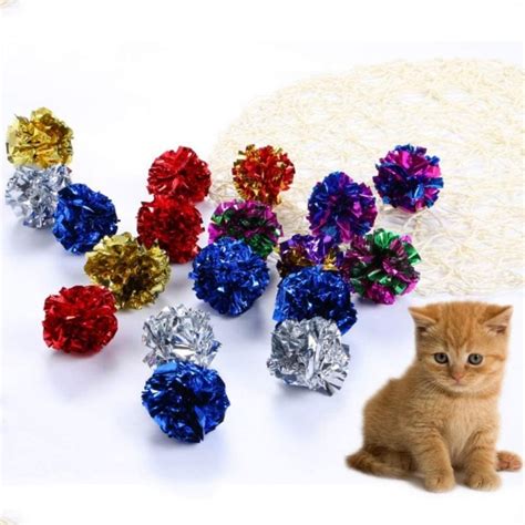 Bolas De Papel De Aluminio Con Arrugas Para Gatos Bolas De Mylar