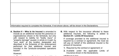 Form Additional Insured Fill Out Printable PDF Forms Online