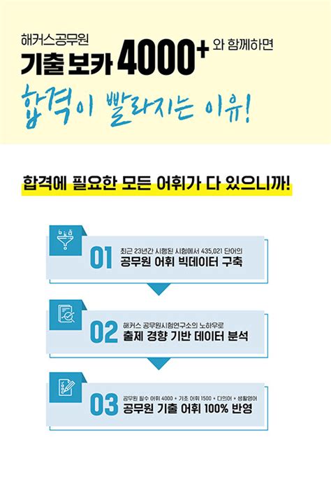 알라딘 2025 해커스공무원 기출 보카 4000 1~2권 영어단어 미니암기장 3종 세트 전3권 9급 공무원