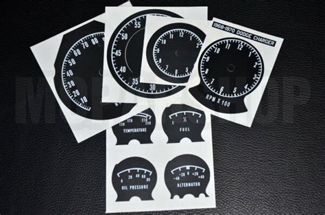 Gauge Face Decal Set 1968 70 B Body Rally Cluster Black Face MPH 9