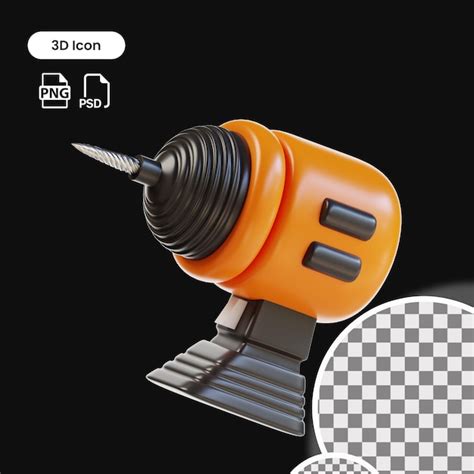 Premium PSD 3d Drill Machine Icon Premium Psd