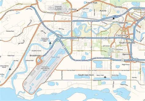 Fairbanks International Airport Map, Alaska