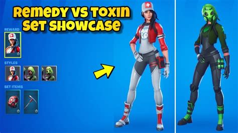 New Remedy Vs Toxin Skin Showcase Antidote Back Bling Medaxe Pickaxe Fortnite Chapter 2