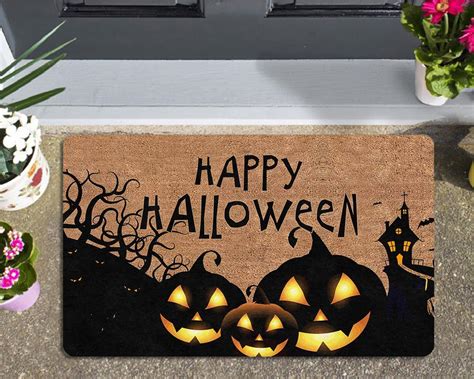 Happy Halloween Door Mat Funny Doormat Halloween Mat Welcome Etsy Uk