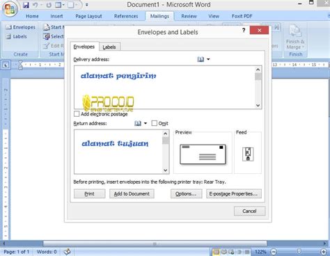 Cara Membuat Amplop Surat Di Word Examples For Suffixes Imagesee