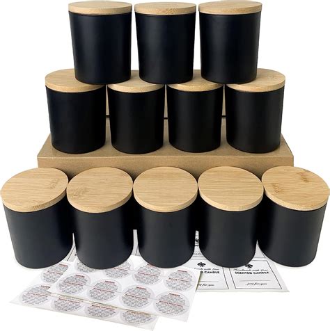 Connoo 12 Pack 10 Oz Matte Black Glass Candle Jars Chile Ubuy