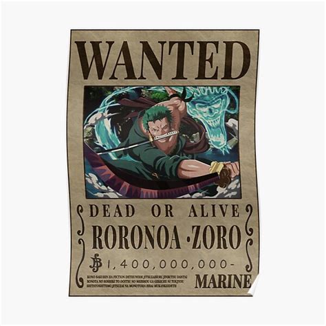 Roronoa Zoro Wanted Poster By Larryficarts On Deviantart