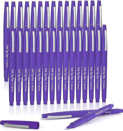 Lelix Felt Tip Pens 30 Purple Pens 0 7mm Medium Point Felt Pens Felt