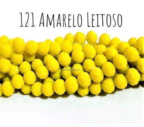 Contas De Amor Fio De Cristal Amarelo Leitoso