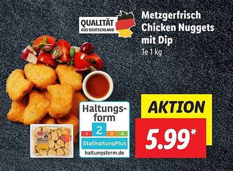 Metzgerfrisch Chicken Nuggets Mit Dip Angebot Bei Lidl