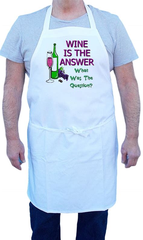 Funny Sayings KItchen Apron Wine Is The Answer Chef Aprons, Cooking Gift Idea