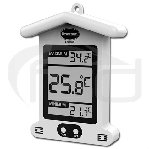 Brannan Weatherproof Digital Max Min Thermometer White Garden And