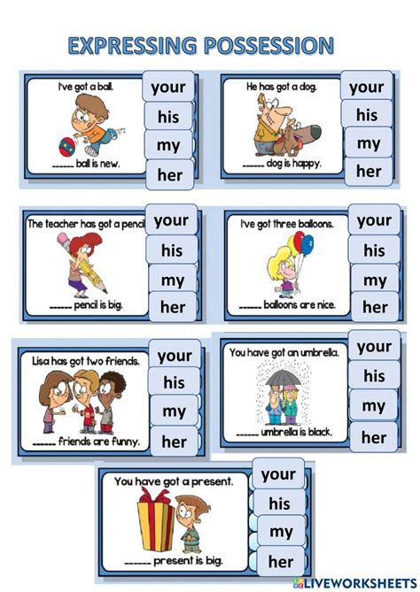 Possessive Adjectives Worksheet Pdf