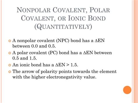 Ppt Covalent Bonds Electronegativity Differences And Ionic Polar Nonpolar Classification