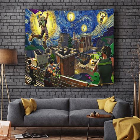 Fortnite Starry Night Tilted Towers Tapestry Anime Ape