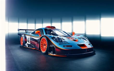 Mclaren F Gtr Longtail Coche De Carreras Naranja Y Gris Cars