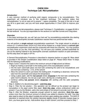 Chem 2204 Spring 2023 Grignard Reaction 2 Lab Report CHEM 2204