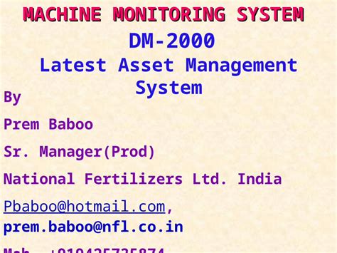 Ppt Machine Monitoring System Dokumen Tips