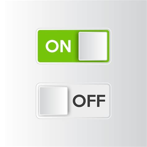 Premium Vector | Icon on and off toggle switch button.