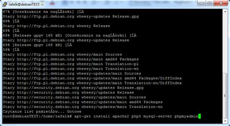 Instalacja Apache2 Php5 Mysql Oraz Phpmyadmin Na Debian