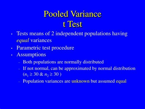 Ppt Pooled Variance T Test Powerpoint Presentation Free Download Id 479878