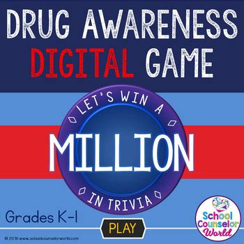 DIGITAL Drug Awareness Game, Grades K-1 by School Counselor World