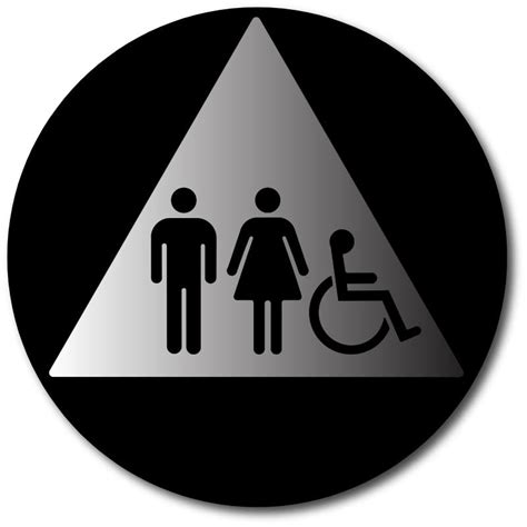 Unisex And Wheelchair Accessible Restroom Door Sign Caada Compliant