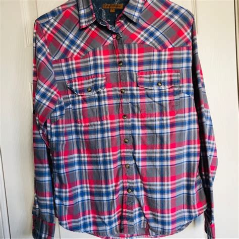 Jachs Tops Jachs Girlfriend Bea Snap Button Flannel Shirt Poshmark