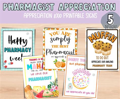 Pharmacy Week Printable Signs. Happy Pharmacist Week - Etsy