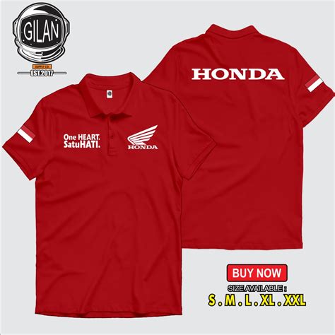 Jual Poloshirt Kaos Polo Kerah Honda Sayap Logo Racing Otomotif