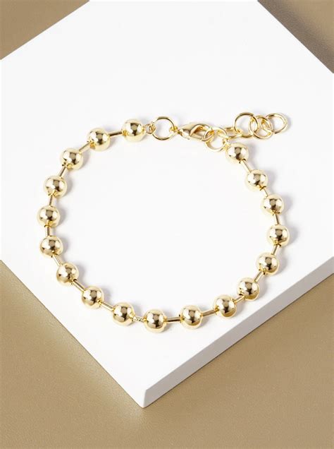 K Gold Dipped Ball Chain Bracelet Gold Bb G