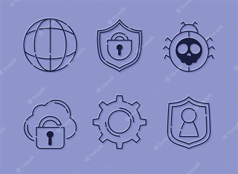Premium Vector Six Cyber Security Icons