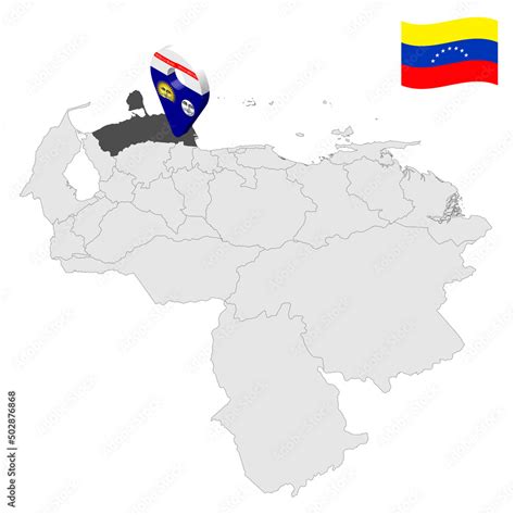 Location Falcon State On Map Venezuela 3d Location Sign Similar To The