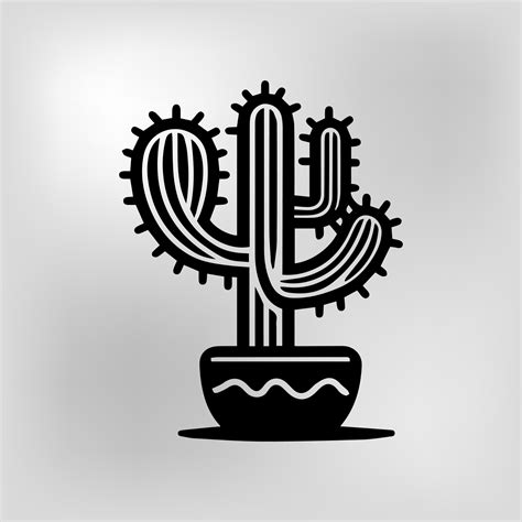 Silhouette Of A Cactus Vector 19952731 Vector Art At Vecteezy