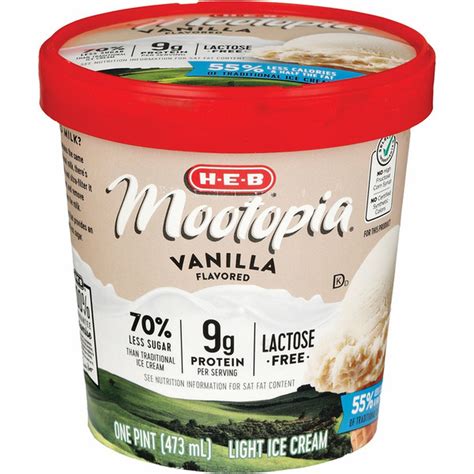 HEB Mootopia Lactose Free Light Vanilla Ice Cream 1 Pt Delivery Or