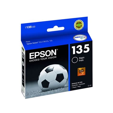 Cartucho Epson 135 Original T135120 Black T25 TX123 TX125 TX133