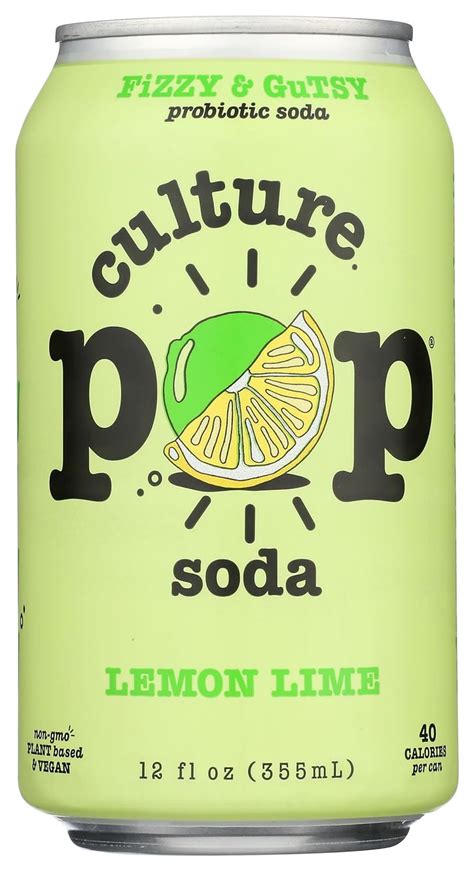 Amazon Culture Pop Soda Lemon Lime Cardamom Probiotic Soda 12