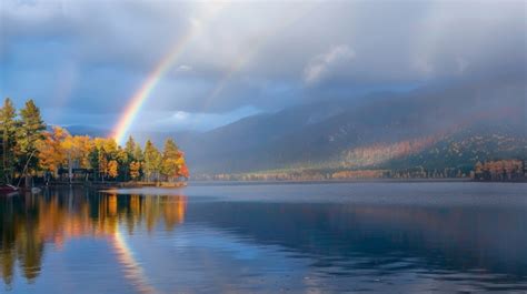 El Arco Iris De Colores Aparece En El Cielo Sobre El Paisaje Natural