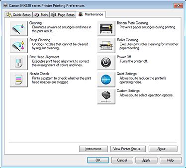 Canon Pixma Manuals Mx Series Maintenance Tab