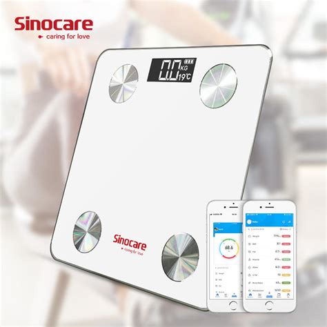 Sinocare Smart Body Fat Scale With Smart APP 8 Electrode BMI Health LED