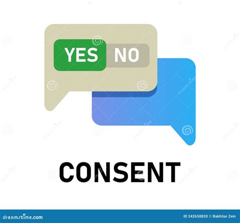 Consent Concept With People Letters And Icons Flat Vector