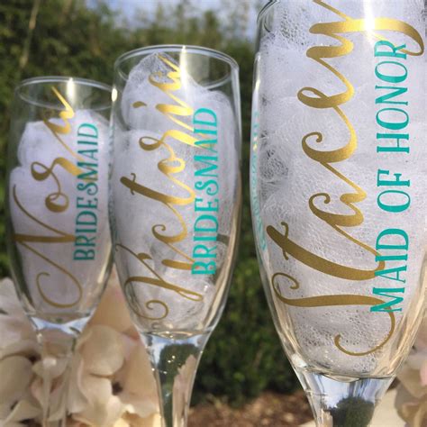 Bridesmaid Champagne Glasses Personalized Champagne Glasses Bridesmaid Proposal Brid Diy