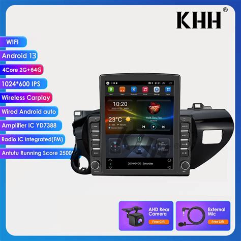 9 7 Android 13 For TOYOTA Hilux 2016 2018 Car Stereo Radio 64G GPS