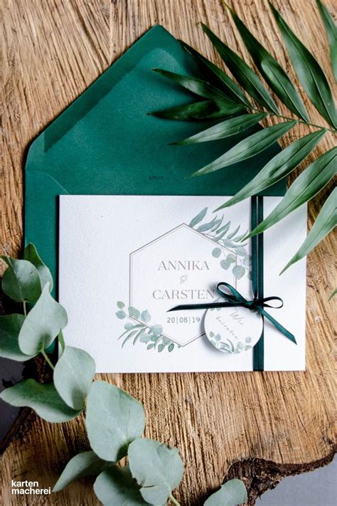 Diy Idee F R Eure Hochzeitseinladungen Im Greenery Look Mit Einem