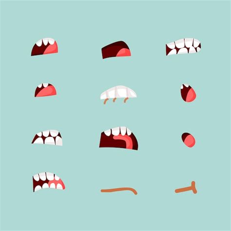 Premium Vector Mouth Sync Animation Talking Mouths Lips With Tongue